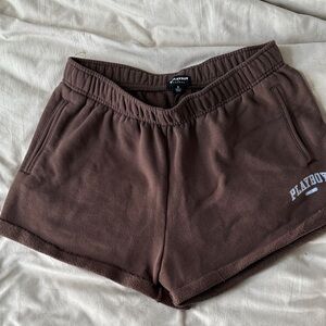 PLAYBOY Women's Chocolate Brown Athletic Shorts